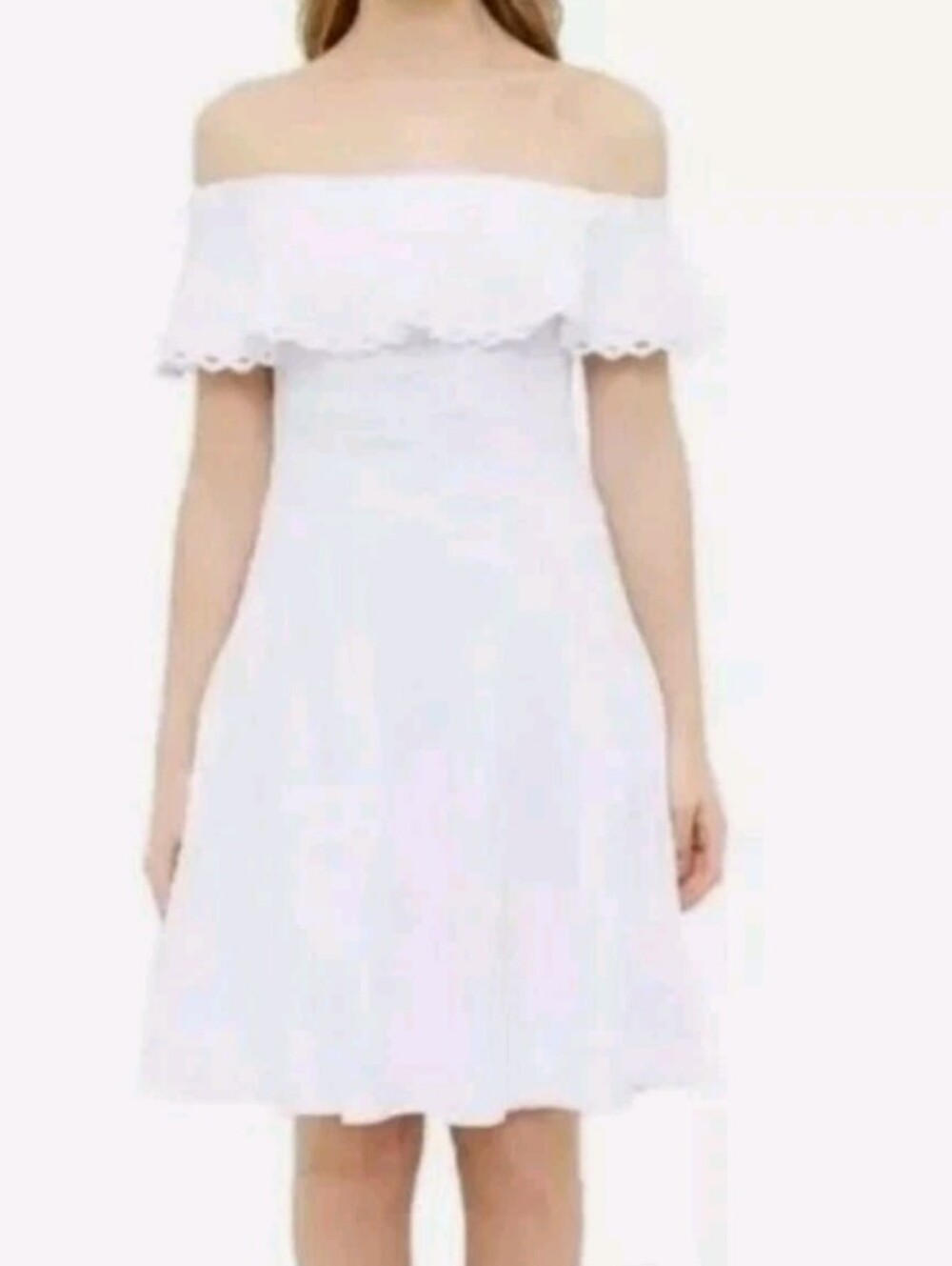 Ted Baker DILPREE White Off Shoulder Knit Fit Flare Dress Size 3 US 8